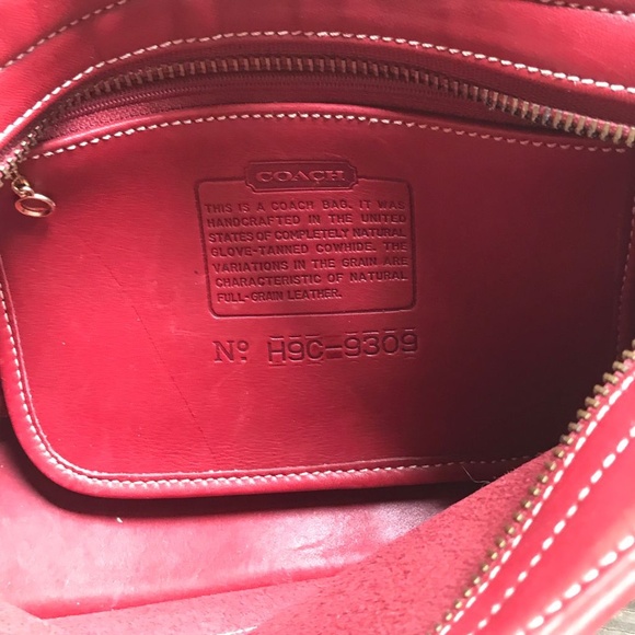 Vintage COACH Red Leather 9309 BLEEKER Shouler Bag - Picture 9 of 11